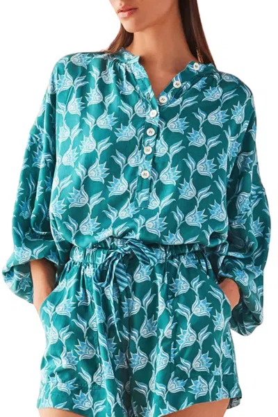 OMIKA KAI RELAXED BLOUSE IN NICOBAR MANTIS