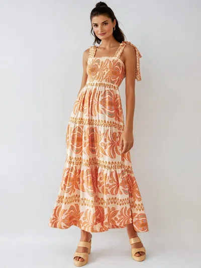 Omika Lana Maxi Dress In Coral In Orange