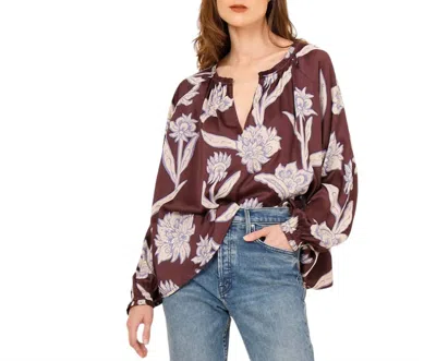 Omika Lani Blouse Top In Maira Bordeaux In Multi