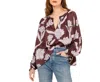 Omika Lani Blouse Top In Maira Bordeaux In Burgundy