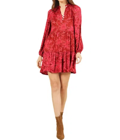 Omika Lora Mini Dress In Amaya Beetroot In Multi