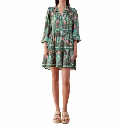 Omika Lora Mini Dress In Kala Kelp Kalkel In Green