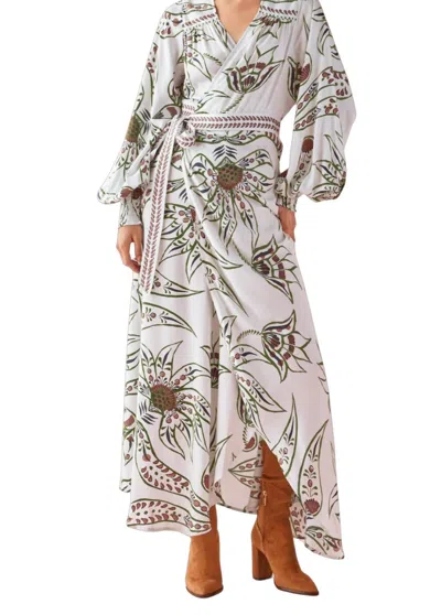 Omika Lorelei Wrap Dress In Diya Powder In White