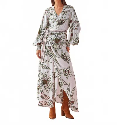 Omika Lorelei Wrap Dress In Diya Powder In White