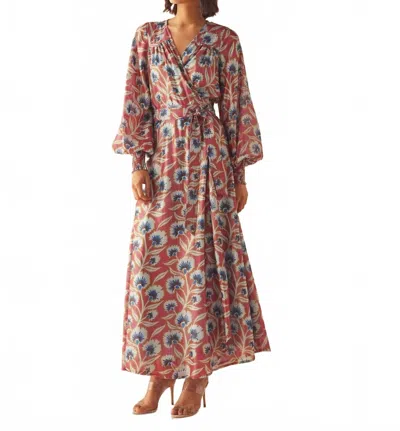 Omika Lorelei Wrap Dress In Everly Currant In Multi