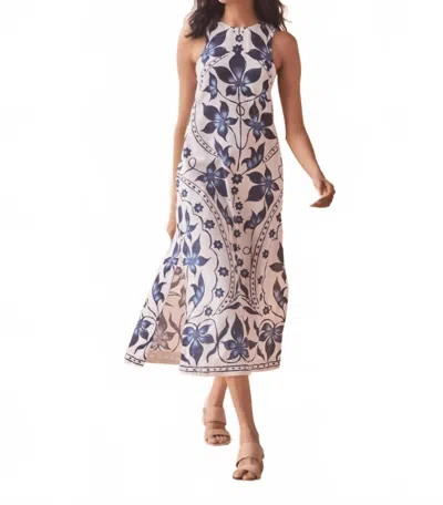 Omika Maggie Midi Dress In Ceci Bluestone In Multi