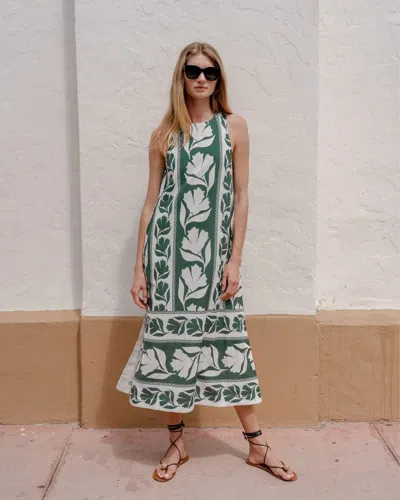 Omika Maggie Midi Dress In Gwenn Palm In Multi