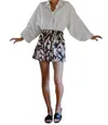 Omika Marina High Waist Short In Black And Cream Print In Multi