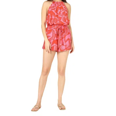 Omika Martina Drawstring Short In Cierra Grapefruit In Red