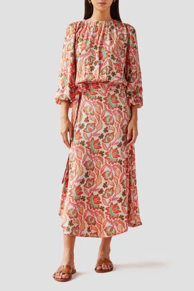 Omika Nalini Wrap Skirt In Palmera Spritz