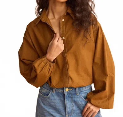 Omika Nero Blouse In Solid Cinnamon In Brown