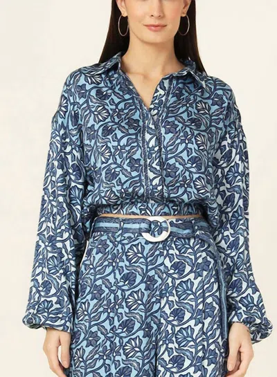 Omika Nero Button Down Blouse In Marlow Capri In Multi