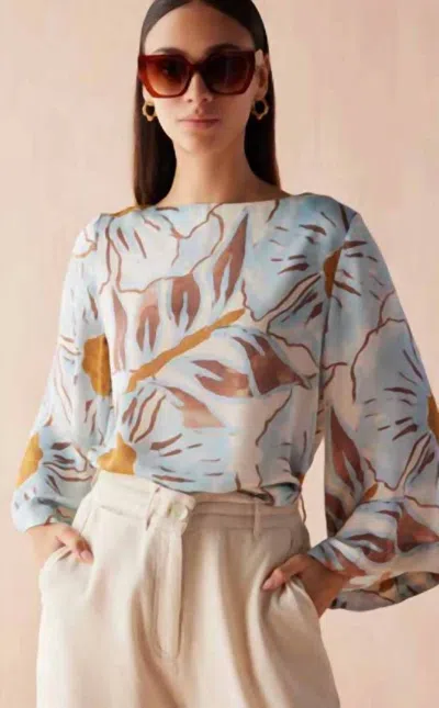 Omika Peyton Bell Sleeve Blouse In Riley Fiji In Multi