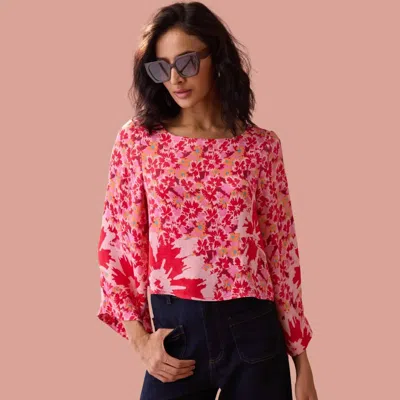 Omika Peyton Boat Neck Blouse In Tara Sangria In Multi