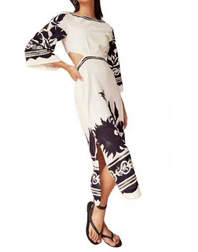 OMIKA PEYTON CUTOUT MIDI DRESS IN DELFINA CAVIAR