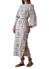 Omika Peyton Midi Dress In Dani Dragonfly In Neutral