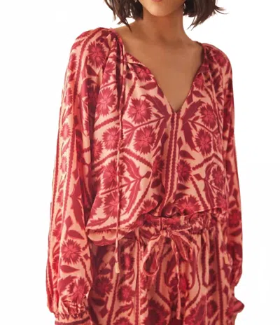 Omika Riviera Blouse In Tessa Goji In Brown