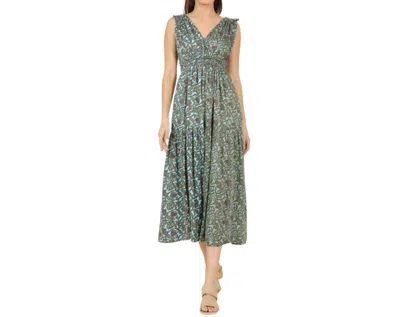 Omika Rosalita Midi Dress In Green In Gray