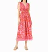 Omika Rosalita Midi Dress In Leya Flamingo In Multi
