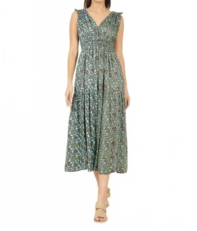 Omika Rosalita Midi Dress In Marlow In Marine In Green