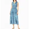 Omika Rosalita Midi Dress In Natalia Tidepool In Blue