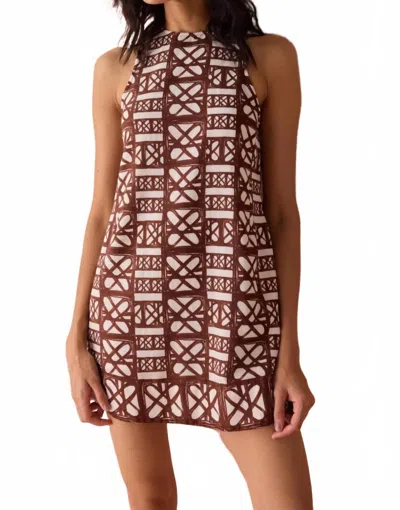 Omika Rylee Mini Dress In Nari Cacao In Multi