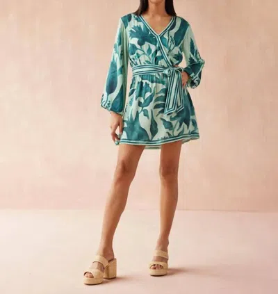 Omika Samira Mini Dress In Del Fina Montego In Blue
