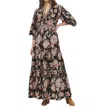 Omika Sloane Maxi Dress In Tamara Cedar In Black