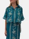 Omika Tola Button-down Blouse In Cecile Dragonfly In Blue