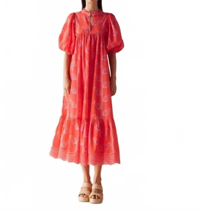 Omika Vani Papaya Wren Midi Dress In Pink