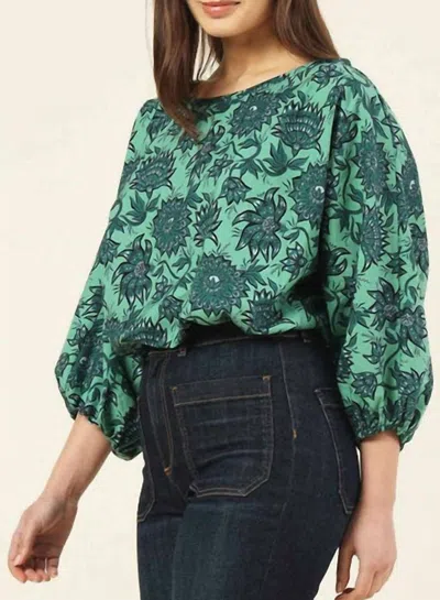Omika Verde Boat Neck Blouse In Tamara Shisho In Multi