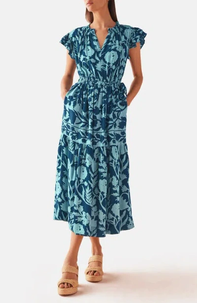 Omika Willa Midi Dress In Lolita Harbor In Blue