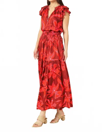 Omika Wilora Floral Blouse In Lia Macaw In Red