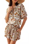 Omika Isla Blouse In Reya Willow In Brown
