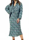 Omika Emma Slip Skirt In Margo Brook In Blue