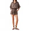 Omika Asha Short In Solid Fawn In Brown