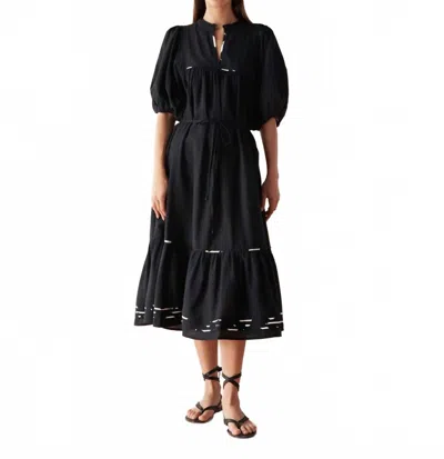 Omika Wren Midi Dress In Solid Mussel In Black