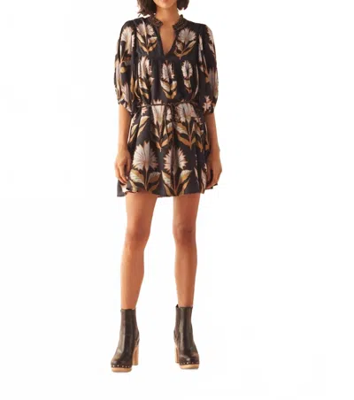 Omika Wren Mini Dress In Black Multicolor