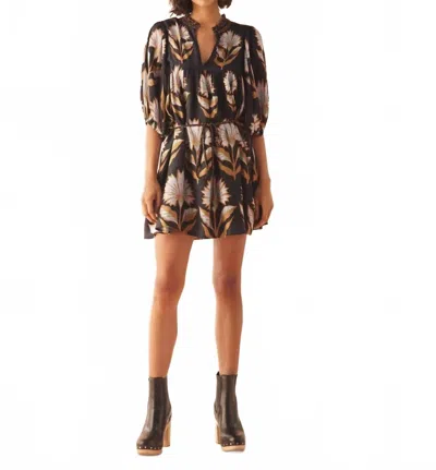 Omika Wren Mini Dress In Mattia Obsidian In Brown