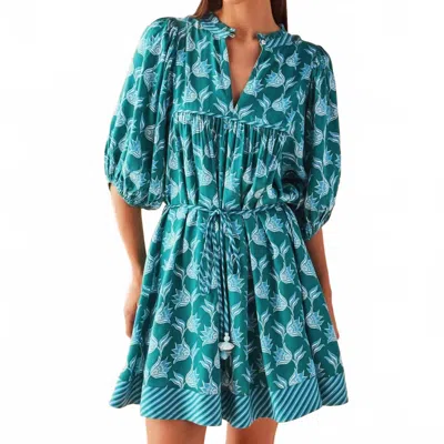 Omika Wren Mini Dress In Nicobar Mantis In Blue
