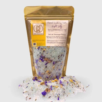 Omm Collection Floral Soaking Bath Salts Night Lily Bag 14 oz In Multi