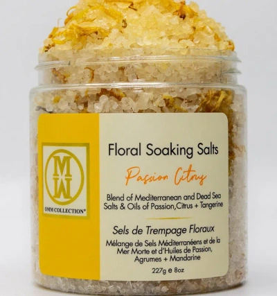 Omm Collection Floral Soaking Bath Salts Passion Citrus 8 oz In White