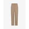 OMNES OMNES WOMEN'S BEIGE CINNAMON STRAIGHT-LEG RELAXED-FIT STRETCH-WOVEN TROUSERS