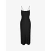 Omnes Riviera Recycled-polyester Midi Dress In Black