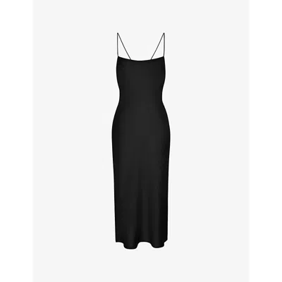 Omnes Riviera Recycled-polyester Midi Dress In Black