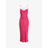 OMNES OMNES WOMENS CERISE RIVIERA RECYCLED-POLYESTER MIDI DRESS