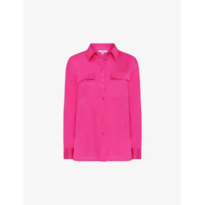 Omnes Womens Magenta Ashlyn Patch-pocket Recycled-polyester Shirt