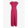 OMNES OMNES WOMEN'S MAGENTA WOOLF RECYCLED-POLYESTER MIDI DRESS