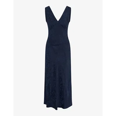 Omnes Iris Woven Maxi Dress In Navy