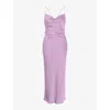 Omnes Womens Violet Riviera Cowl-neck Sleeveless Recycled-polyester Midi Dress In Violet